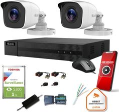 Zdjęcie Hilook Zestaw Monitoringu By Hikvision 2 Kamer 2Mpx Tvicam-B2M Z Dyskiem 1Tb (Z39715B2) - Warszawa
