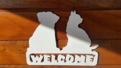 Zdjęcie Wektor Napis Welcome Pies Kot Sklejka (30125) - Pszczyna