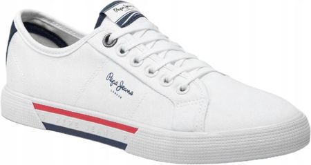 Pepe Jeans Bawełniane Trampki Męskie Brady Basic Białe 41