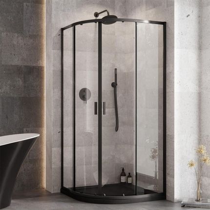 Besco Zarya 90x90 Black + Bodzik Axim Stone Effect ZBAXS90190 - zdjęcie 6