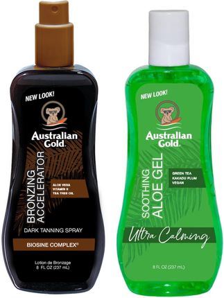 Australian Gold Dark Tanning Accelerator Spray Gel + Aloe Po Opalaniu