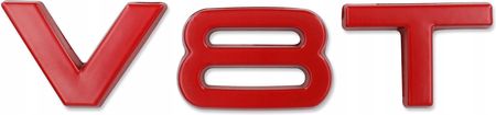 Emblemat Samoprzylepny Znaczek Audi V8T 8,4X1,9 Cm Czerwony