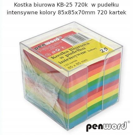 Penword Kostka Biurowa W Pudełku Kolorowa 85X85X70Mm 720K