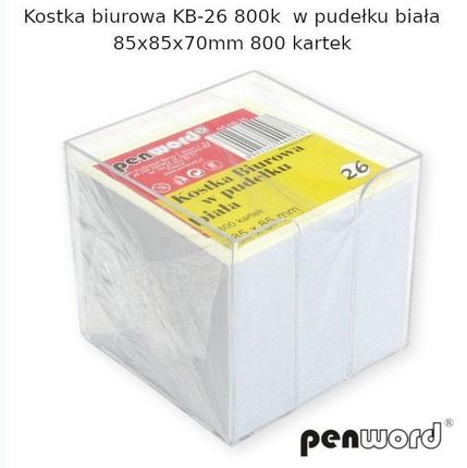 Penword Kostka Biurowa W Pudełku Biała 85X85X70Mm 800K