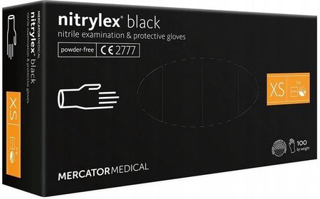 Nitrylex Rękawiczki Nitrylowe Black Rozm. Xs - 100Szt. Czarne Bezpudrowe