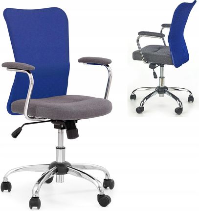 Halmar Fotel Obrotowy Młodzieżowy Krzesło Do Biurka Andy Szary Niebieski Tilt