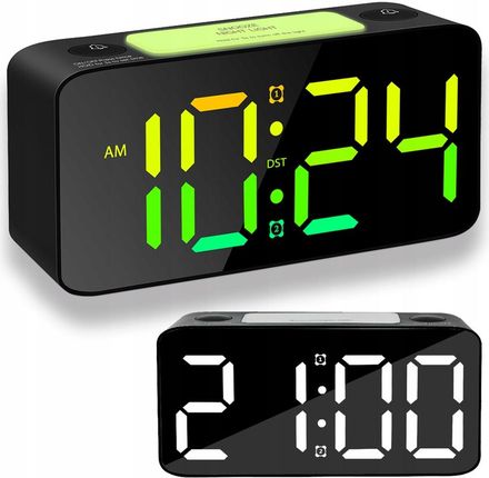 Zegar elektroniczny cyfrowy DC06 LED kolorowy RGB alarm DC06 czarny