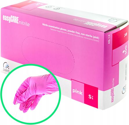 Zarys Rękawice Rękawiczki Easycare Nitrylowe Różowe Pink S