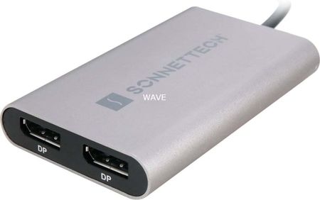 Sonnet Adapter Thunderbolt 3 > Dual DisplayPort (grey/Kolor: CZARNY, 30cm) (TB3DDP4KG)