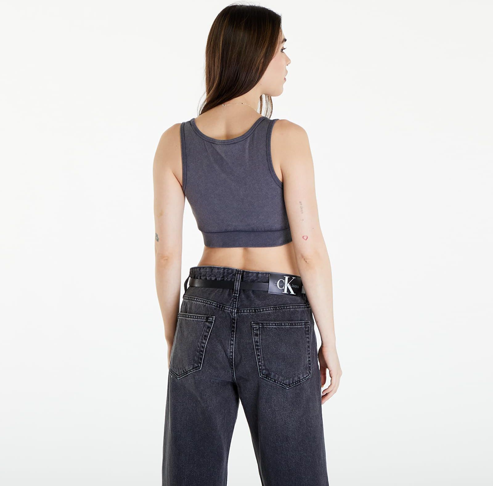 Calvin Klein Jeans Label Washed Rib Crop Top Washed Black Ceny i — free download