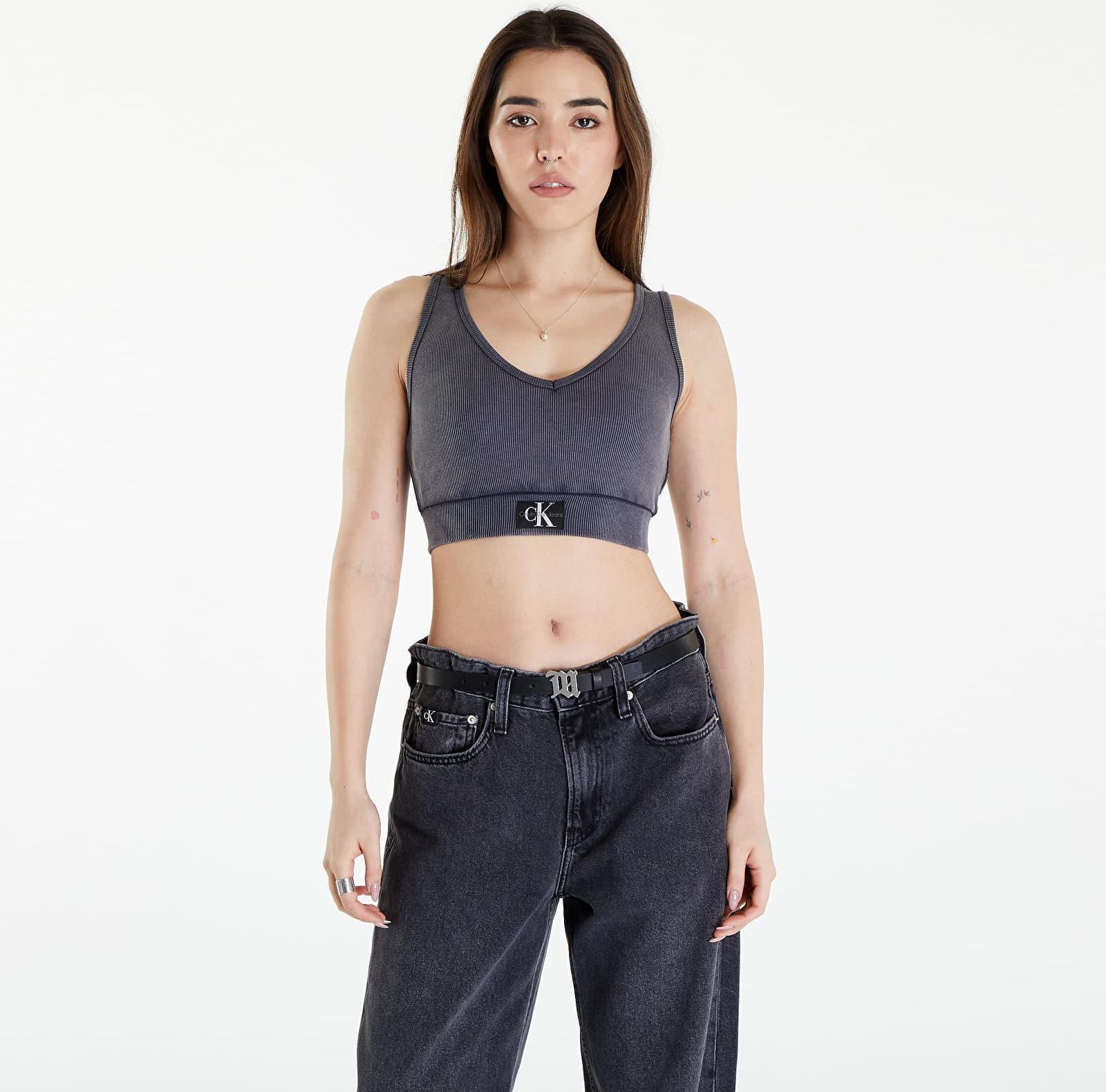 Calvin Klein Jeans Label Washed Rib Crop Top Washed Black Ceny i — free download