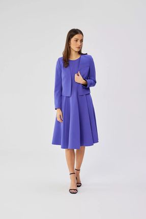 Fioletowa sukienka z żakietem (Fioletowy, S)