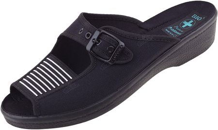 Pantofle klapki regulowane z gumą BIO Adanex 33 czarne, Rozmiar: 36
