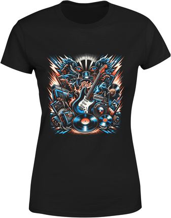 Rockowe Gitary Damska koszulka (S, Czarny)