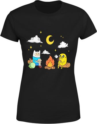 Adventure Time Pora Na Przygodę Człowiek Finn Pies Jake Damska koszulka (S, Czarny)