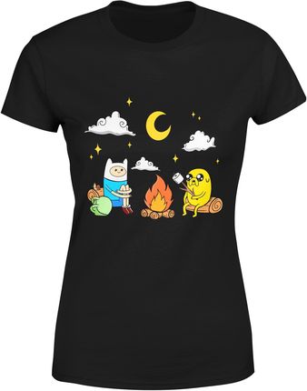 Adventure Time Pora Na Przygodę Człowiek Finn Pies Jake Damska koszulka (L, Czarny)