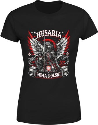 Husaria Duma Polski Damska koszulka (S, Czarny)