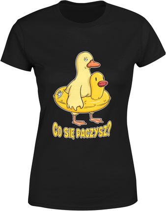 Śmieszna kaczka z napisem Damska koszulka (XXL, Czarny)