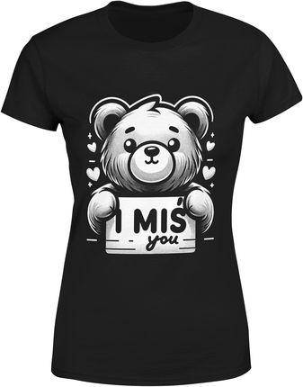 I Miś You z misiem Damska koszulka (XL, Czarny)