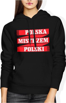 Polska mistrzem Polski euro 2024 Damska bluza z kapturem (XL, Czarny)