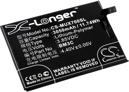 Cameron Sino Xiaomi Mi 7/Bm3C 3050Mah 11.74Wh Li-Polymer 3.85V (CSMUX700SL)
