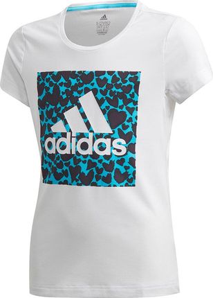 Koszulka Dla Dzieci adidas G A.R. Gfx Tee Biało-Niebieska Ge0500