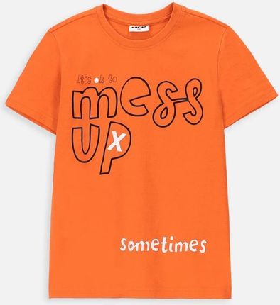T-shirt z krótkim rękawem pomarańczowy z pozytywnym napisem