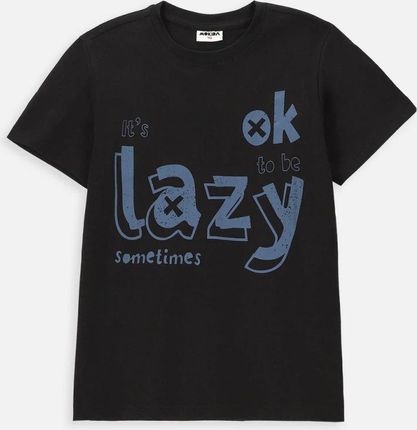 T-shirt z krótkim rękawem czarny z pozytywnym napisem