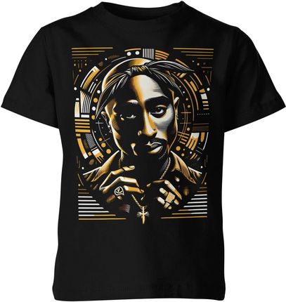 tupac 2 Pac hip hop Dziecięca koszulka (128, Czarny)