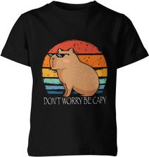 Kapibara  Don't Worry Be Capy Capybara Dziecięca koszulka (152, Czarny)