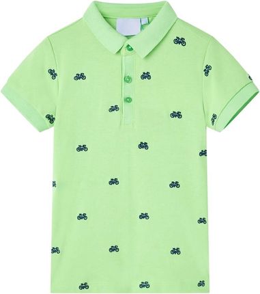 Koszulka dziecięca z krótkimi rękawami, neonowa zieleń, 104