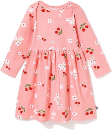 Sukienka brzoskwiniowa w wisienki