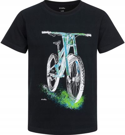 T-shirt Koszulka dziecięca chłopięca 152 Bawełna Mtb Bmx Rower Czarny Endo
