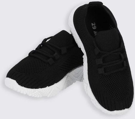 Sneakersy czarne buty sportowe z białą podeszwą