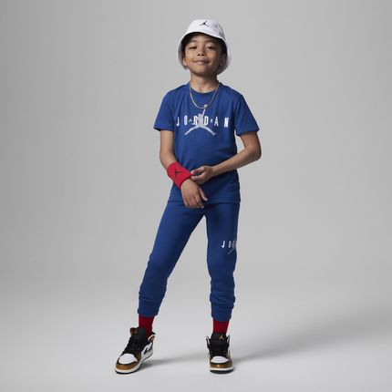 Zestaw ze spodniami z materiałów przyjaznych środowisku dla małych dzieci Jumpman Jordan - Niebieski