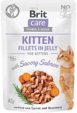 Brit Care Cat Pouch Kitten Jelly Savory Salmon 6x85g