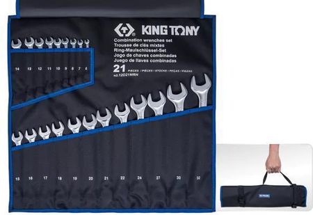 King Tony Zestaw Kluczy Płasko-Oczkowych 21Cz 6 32Mm Etui Z Uchwytem 12D21MRN