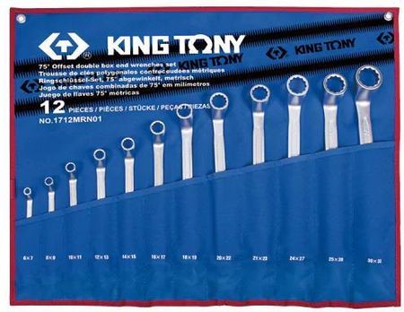 King Tony Zestaw Kluczy Oczkowych Odgiętych 75° 12Cz 6 32Mm Etui 1712MRN01