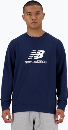 New Balance Bluza Męska Stacked Logo French Terry Crew Nb Navy