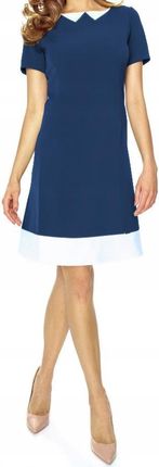 Sukienka Krótka Przed Kolano Tunika Krótki Rękaw Niebieska Xs 34 MODEL:617