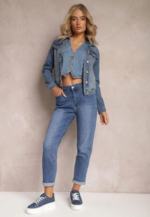 Renee Granatowe Jeansy damskie 38 Mom Fit