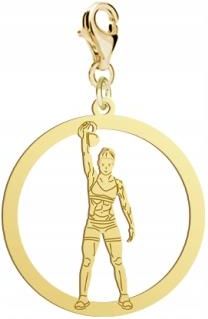 Charms Złoty Kettlebell CrossFit 925 Życzenia Prezent DEDYKACJA GRATIS