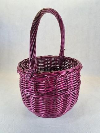 Koszyk wiklinowy Bolerko malowany fioletowy 27x27x41 cm