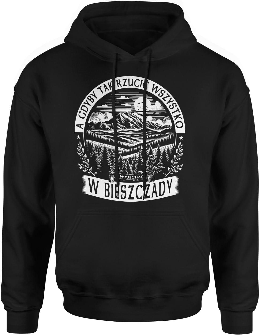 Bieszczady Góry Podróżnik Męska bluza z kapturem (3XL, Czarny) - Ceny i ...