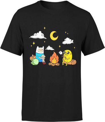 Adventure Time Pora Na Przygodę Człowiek Finn Pies Jake Męska koszulka (XL, Czarny)