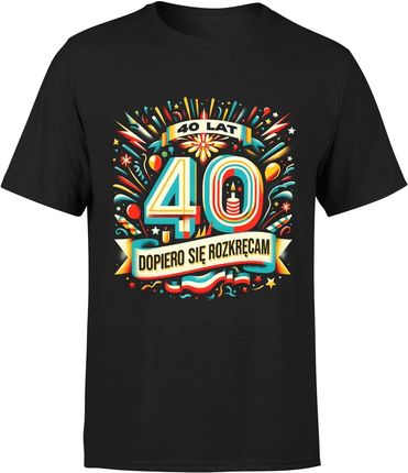 na 40 urodziny Męska koszulka (3XL, Czarny)