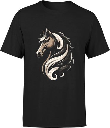 z koniem koń Męska koszulka (XL, Czarny)