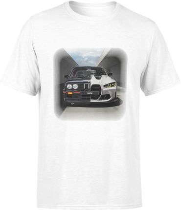 BMW Vintage Modern Męska koszulka (L, Biały)