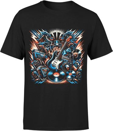 Rockowe Gitary Męska koszulka (S, Czarny)