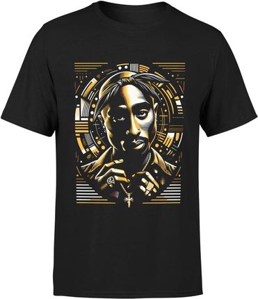 tupac 2 Pac hip hop Męska koszulka (M, Czarny)